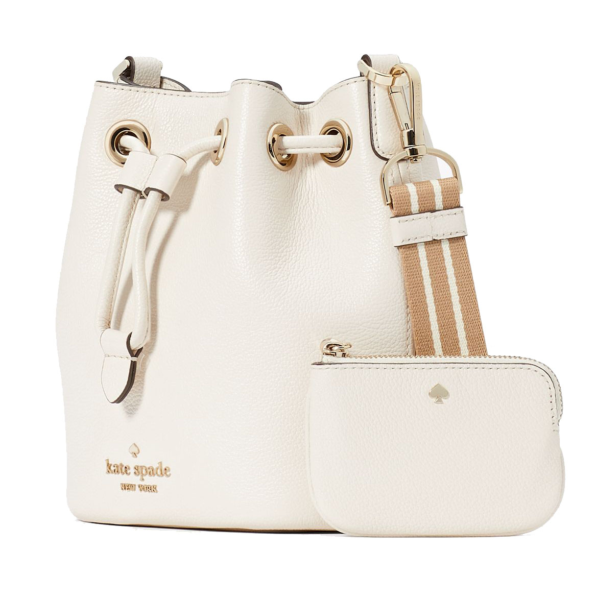 Kate Spade Crossbody Bag Rosie Mini Bucket Bag Parchment Off White # KC740