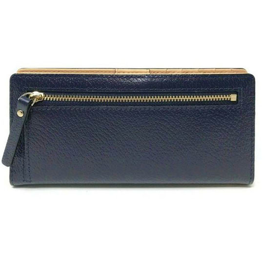Kate Spade Medium Wallet Grand Street Stacy Oceano Navy Blue # WLRU2153