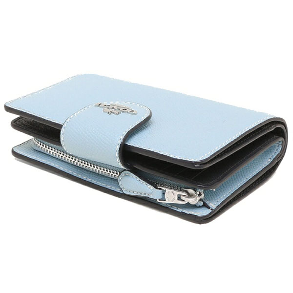 Coach Medium Wallet Medium Corner Zip Wallet Waterfall Blue # 6390