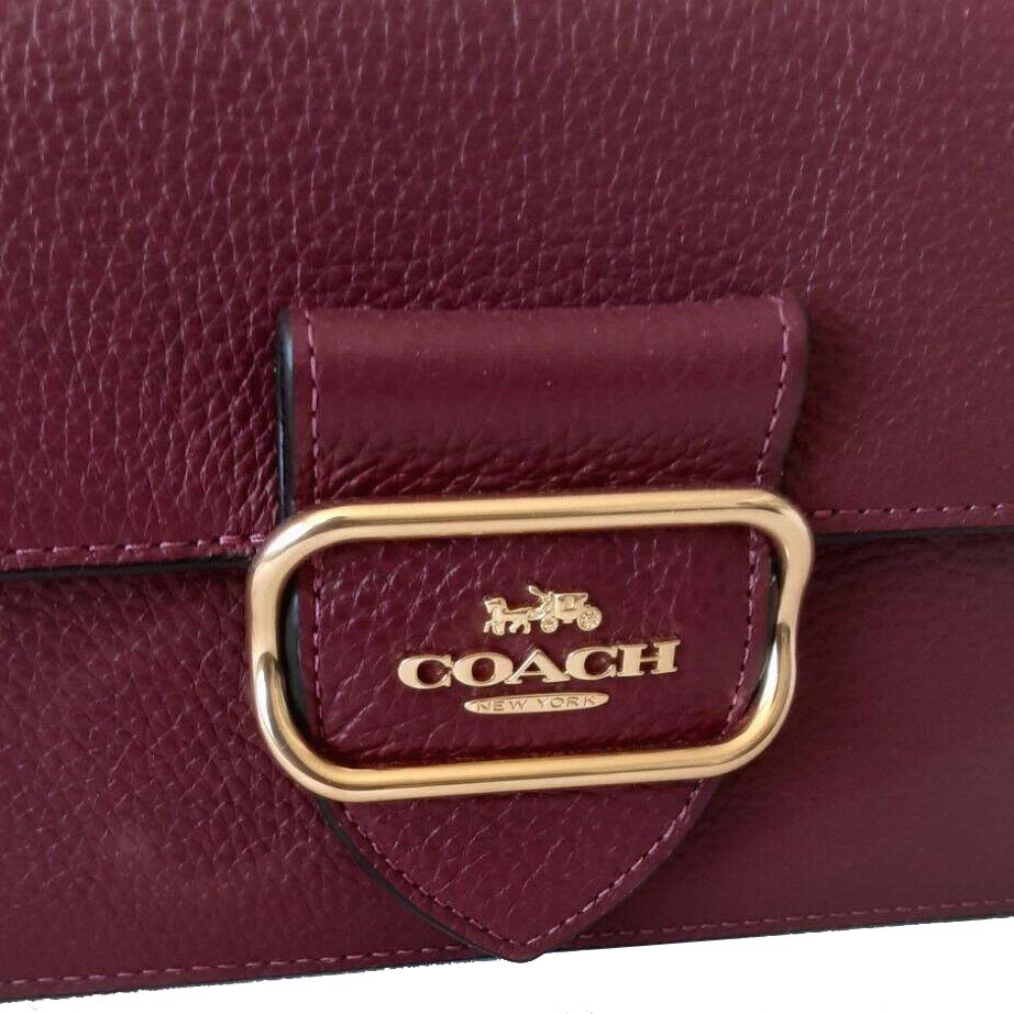 Coach Crossbody Bag Morgan Shoulder Bag Sling Black Cherry Dark Red # CE561