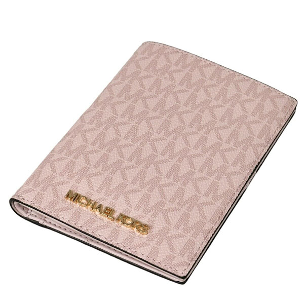 Michael Kors Signature Jet Set Travel Passport Case Dark Powder Blush Pink # 35T9GTVT1B