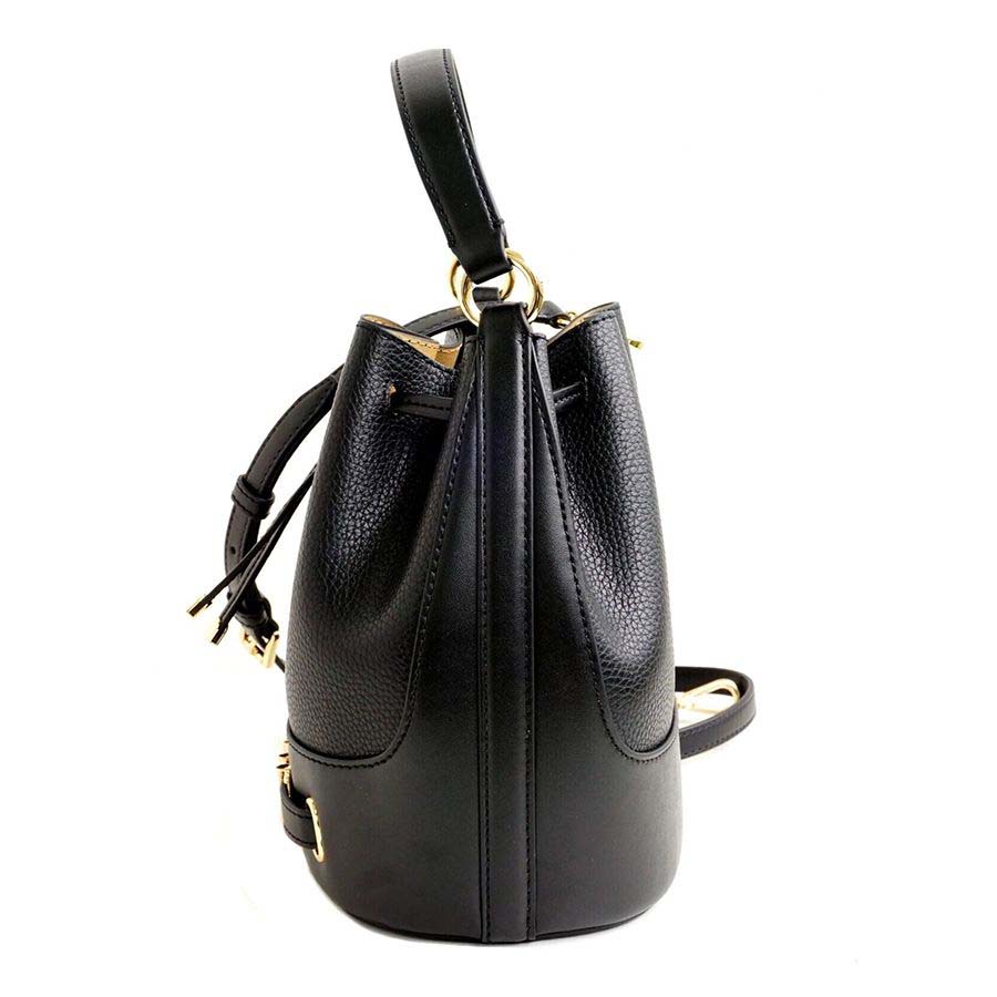 Michael Kors Crossbody Bag Medium Reed Medium Bucket Bag Messenger Leather Black # 35S3G6RM8T