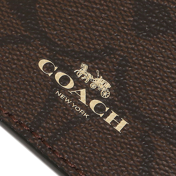 Coach Lanyard In Gift Box Signature Pvc Lanyard Id Brown / Black # 63274D2