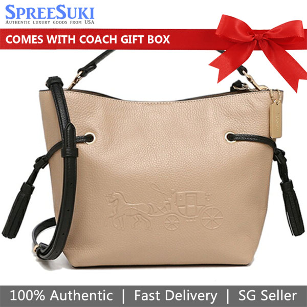 Coach nude horse & carriage crossbody deals purse