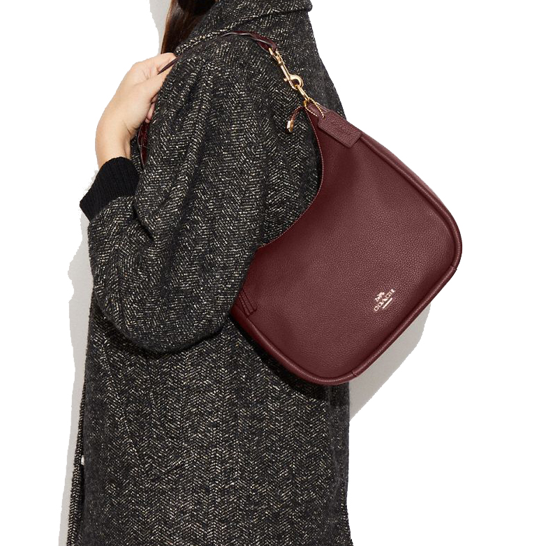 Coach Crossbody Bag Sling Shoulder Bag Jules Hobo Wine Dark Red # CC756