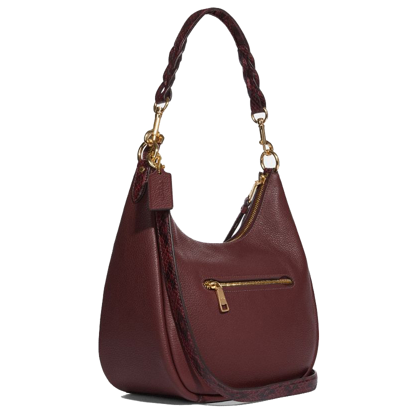 Coach Crossbody Bag Sling Shoulder Bag Jules Hobo Wine Dark Red # CC756