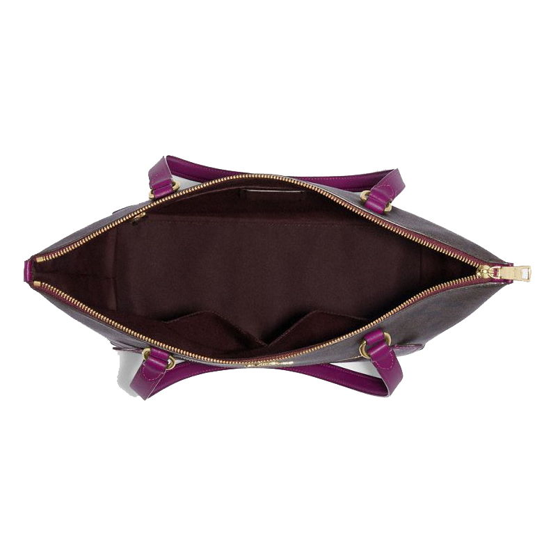 Coach Tote Shoulder Bag Signature Gallery Tote Brown Dark Magenta Purple # 79609