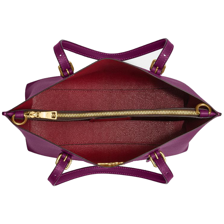 Coach Crossbody Bag Sling Mollie Tote 25 With Signature Canvas Interior Dark Magenta Brown # CF333