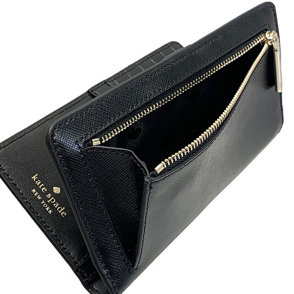 Kate Spade Staci Large Slim Bifold Wallet Black # WLR00145