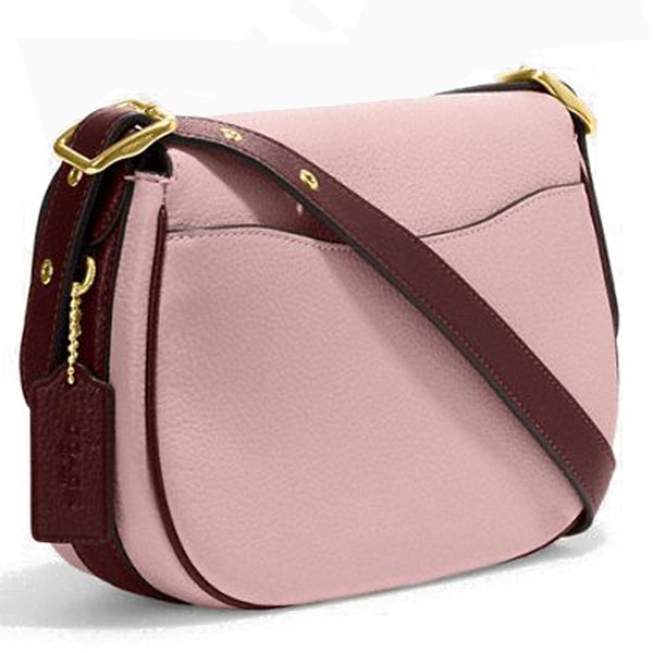 Coach Crossbody Bag Sling Macie Saddle Bag Powder Pink Wine # CF383