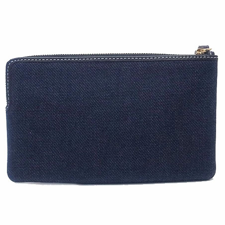 Coach Large Wristlet Large Corner Zip Wristlet Denim Blue # CH386