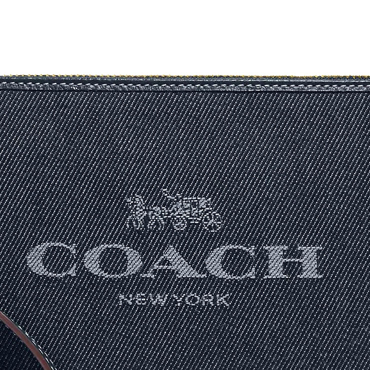 Coach Large Wristlet Large Corner Zip Wristlet Denim Blue # CH386