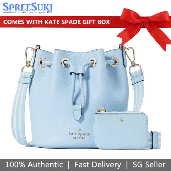 Kate Spade Crossbody Bag Sling Rosie Mini Bucket Blue # KC740