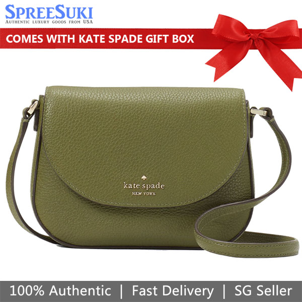 Kate Spade Crossbody Bag Sling Leila Mini Flap Crossbody Enchanted Green # WLR00396