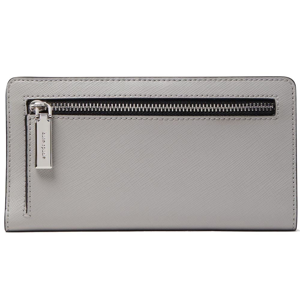 Kate Spade Long Wallet Medium Wallet Staci Large Slim Bifold Wallet Nimbus Grey # WLR00122