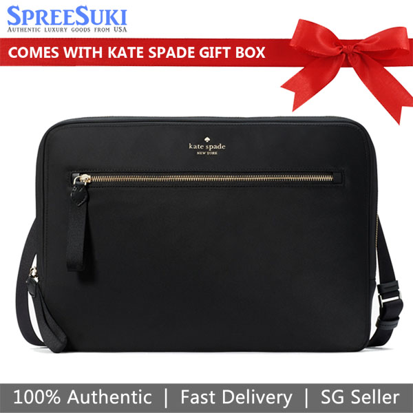 Kate Spade Laptop Bag Chelsea Laptop Sleeve With Strap Black # KE070