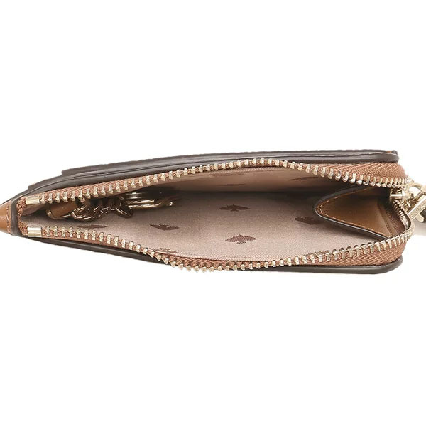 Kate Spade Leila Pebbled Leather Small Card Holder Warm Gingerbread Brown # WLR00398D1