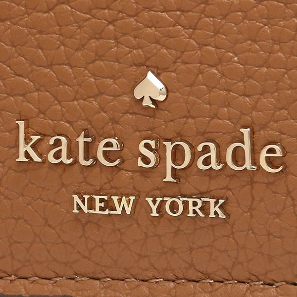 Kate Spade Leila Pebbled Leather Small Card Holder Warm Gingerbread Brown # WLR00398D1