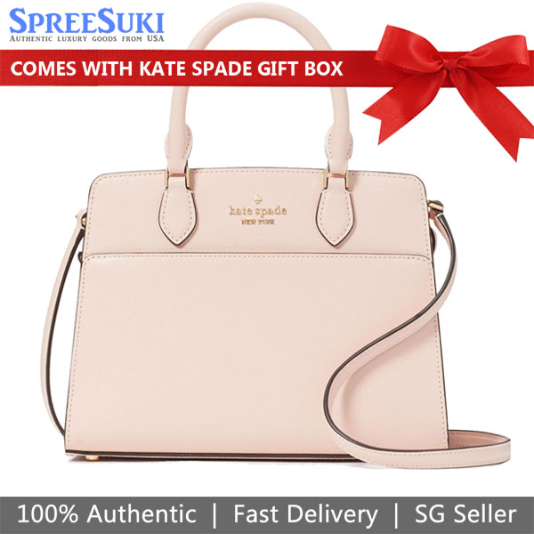Kate Spade Crossbody Bag Sling Madison Saffiano Leather Small Satchel Conch Pink # KC437