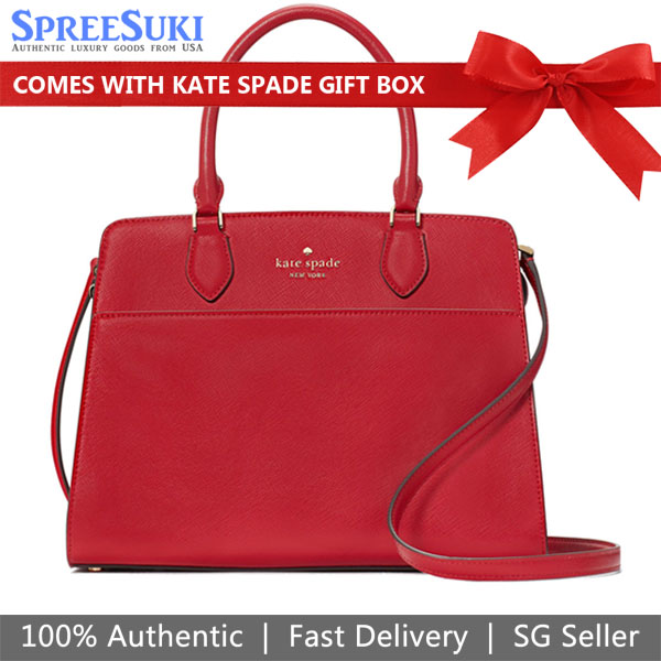 Kate Spade Crossbody Bag Sling Madison Saffiano Leather Medium Satchel Candied Cherry # KC436