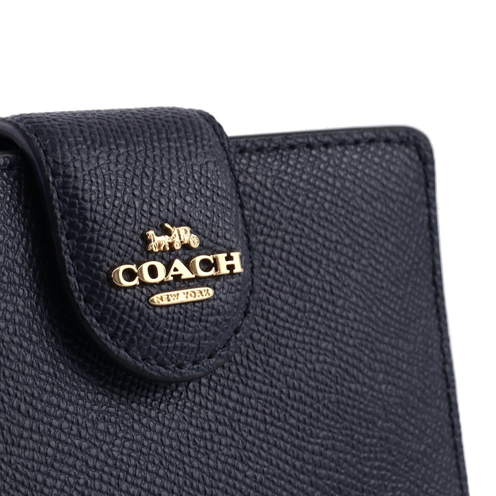 Coach Medium Wallet Medium Corner Zip Wallet Midnight Navy Dark Blue # 6390D1