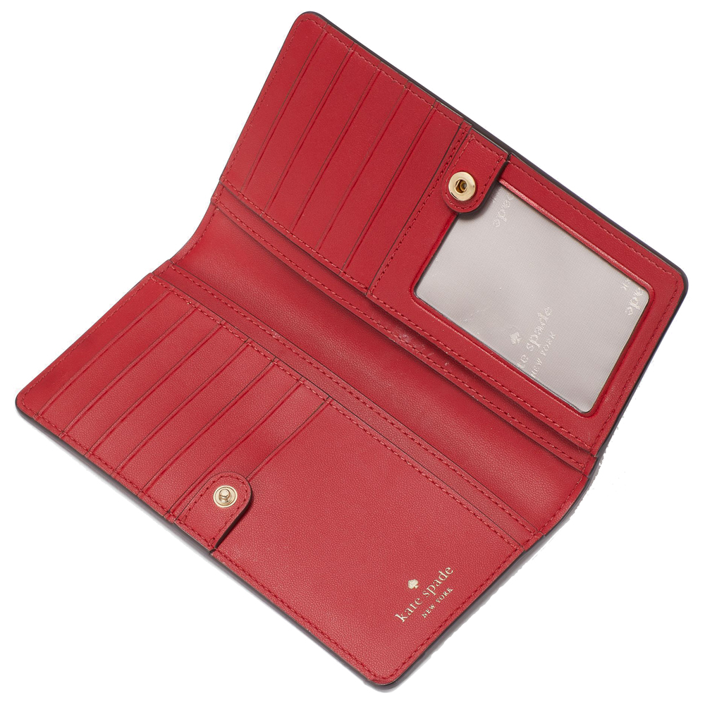 Kate Spade Long Wallet Medium Wallet Madison Large Slim Bifold Wallet Candied Cherry Red # KC579