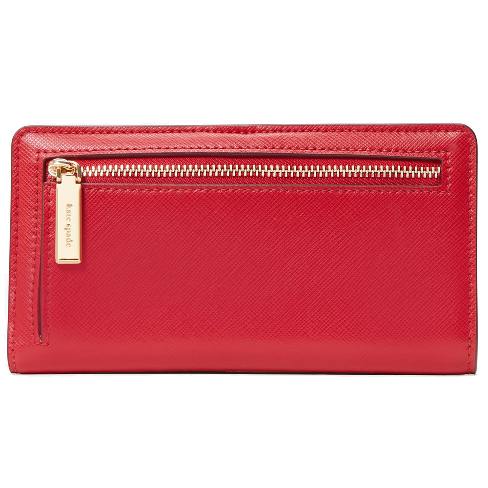 Kate Spade Long Wallet Medium Wallet Madison Large Slim Bifold Wallet Candied Cherry Red # KC579