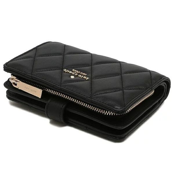 Kate Spade Carey Smooth Quilted Leather Medium Wallet Black # KA591D3