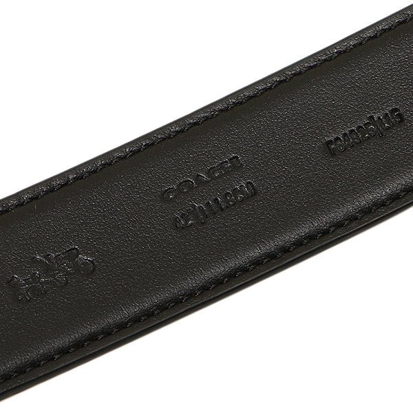 Coach Men Modern Harness Cut-To-Size Reversible Signature Coated Canvas Belt Charcoal / Black / Silver # F64825D1