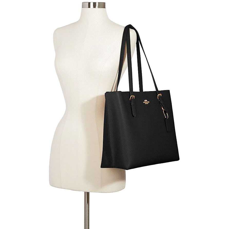 Coach Tote Shoulder Bag Mollie Tote Black / True Red # 1671D1