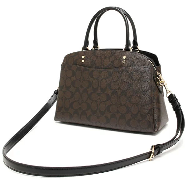 Coach Crossbody Bag Signature Lillie Carryall Brown Black # 91495D1