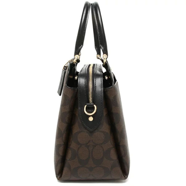 Coach Crossbody Bag Signature Lillie Carryall Brown Black # 91495D1