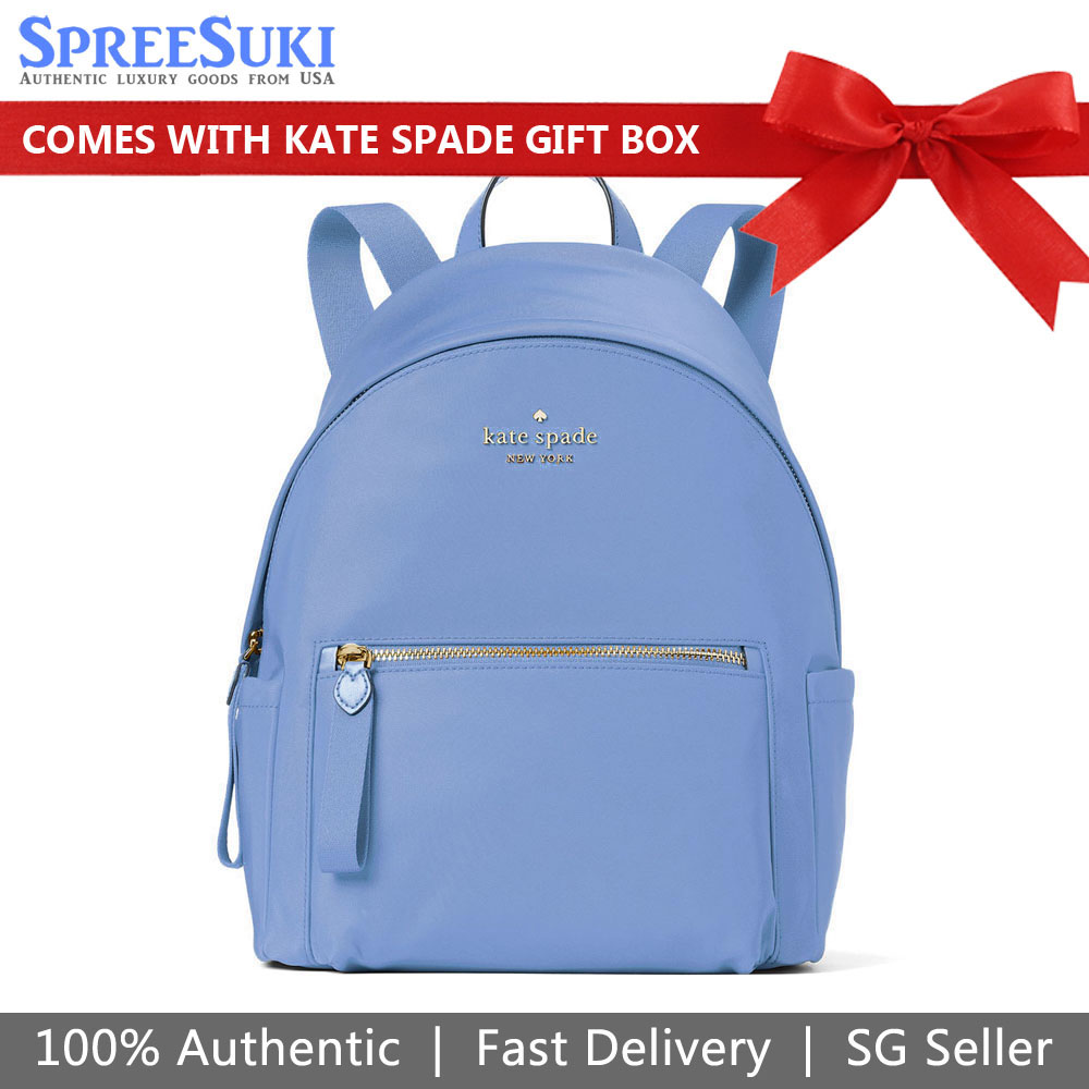 Kate Spade Chelsea The Little Better Nylon Medium Backpack Deep Cornflower Blue # WKR00556D1