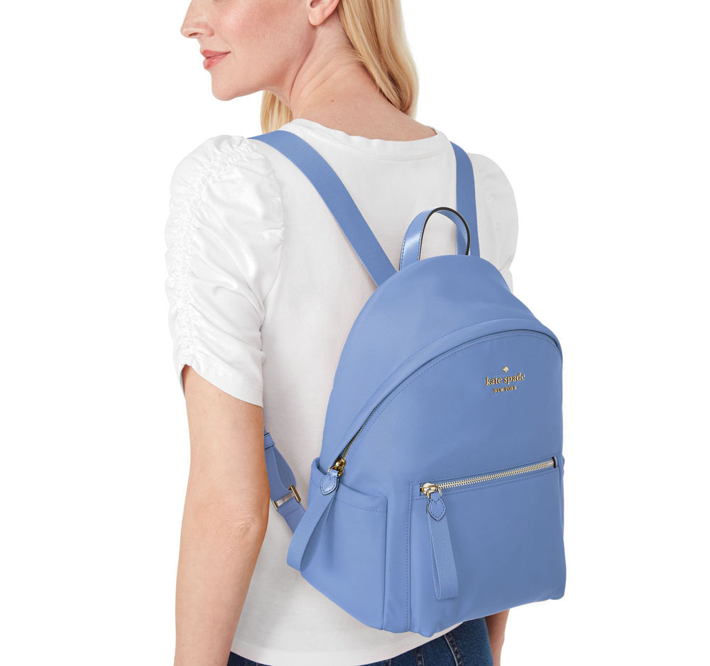 Kate Spade Chelsea The Little Better Nylon Medium Backpack Deep Cornflower Blue # WKR00556D1