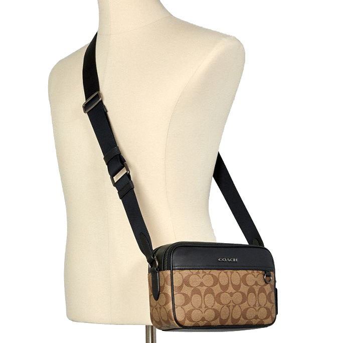 Coach Men Graham Crossbody In Signature Canvas Khaki # C4149D1
