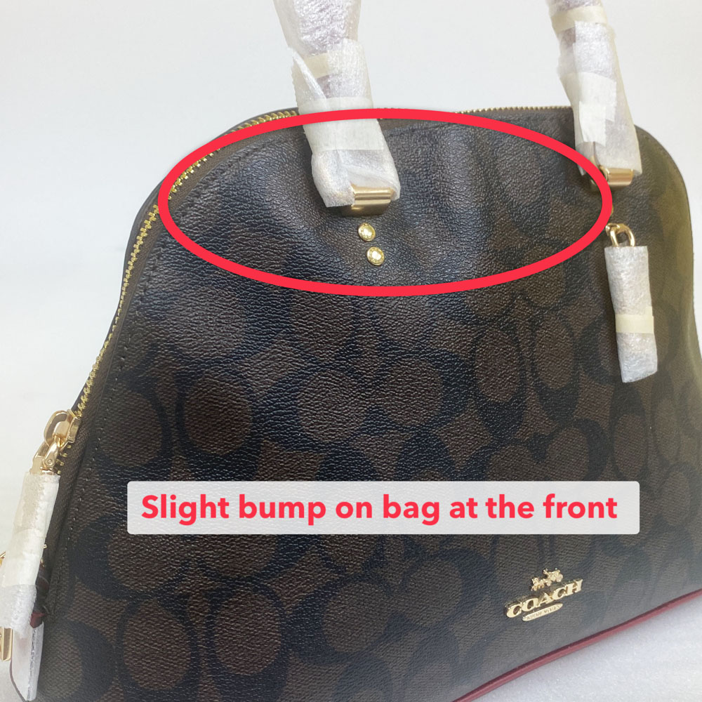 Coach Crossbody Bag Katy Satchel In Signature Canvas Brown 1941 Red # 2558D1