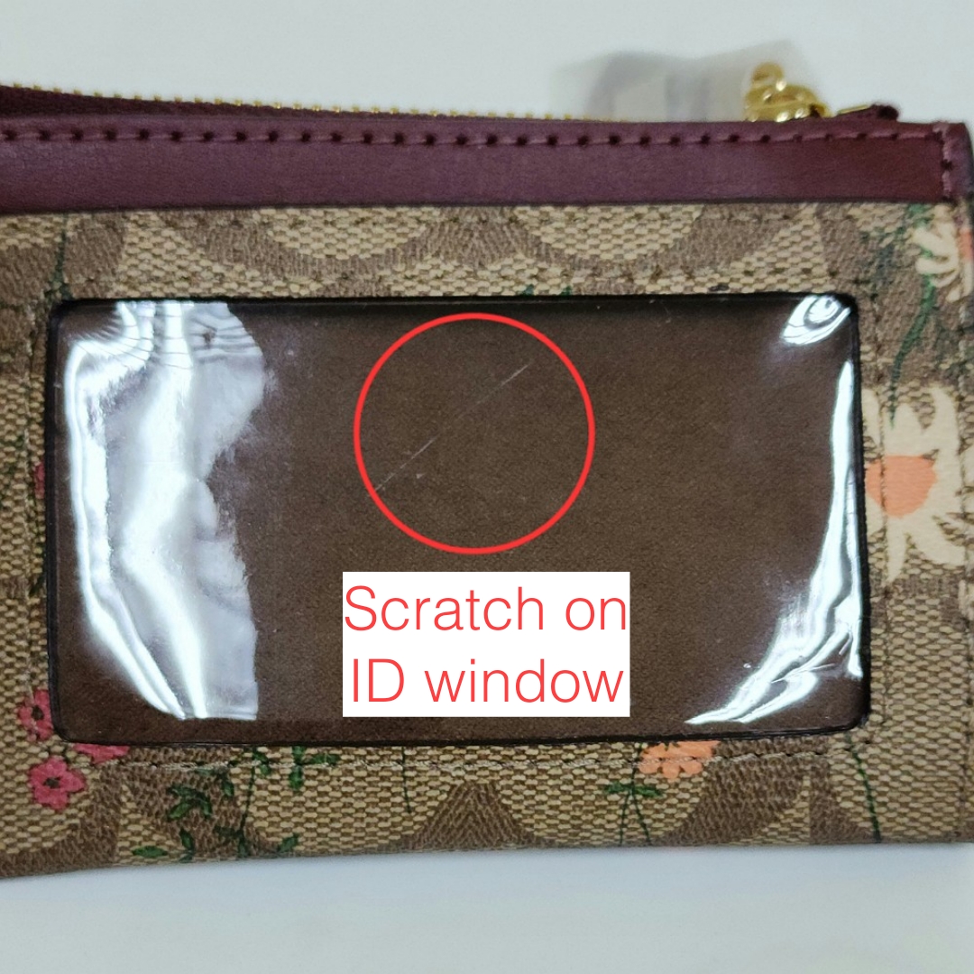 Coach Signature Wildflower Mini Skinny Id Khaki # C8733D1