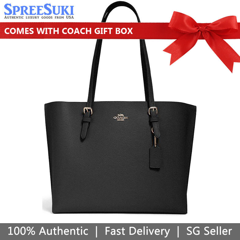 Coach Tote Shoulder Bag Mollie Tote Black / True Red # 1671D1