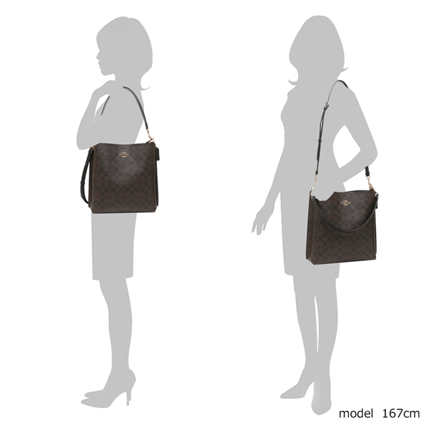 Coach Bucket Bag Crossbody Bag Mollie In Signature Canvas Bucket Bag Brown Black # CA561D1