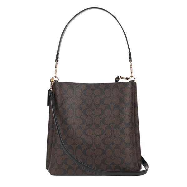 Coach Bucket Bag Crossbody Bag Mollie In Signature Canvas Bucket Bag Brown Black # CA561D1