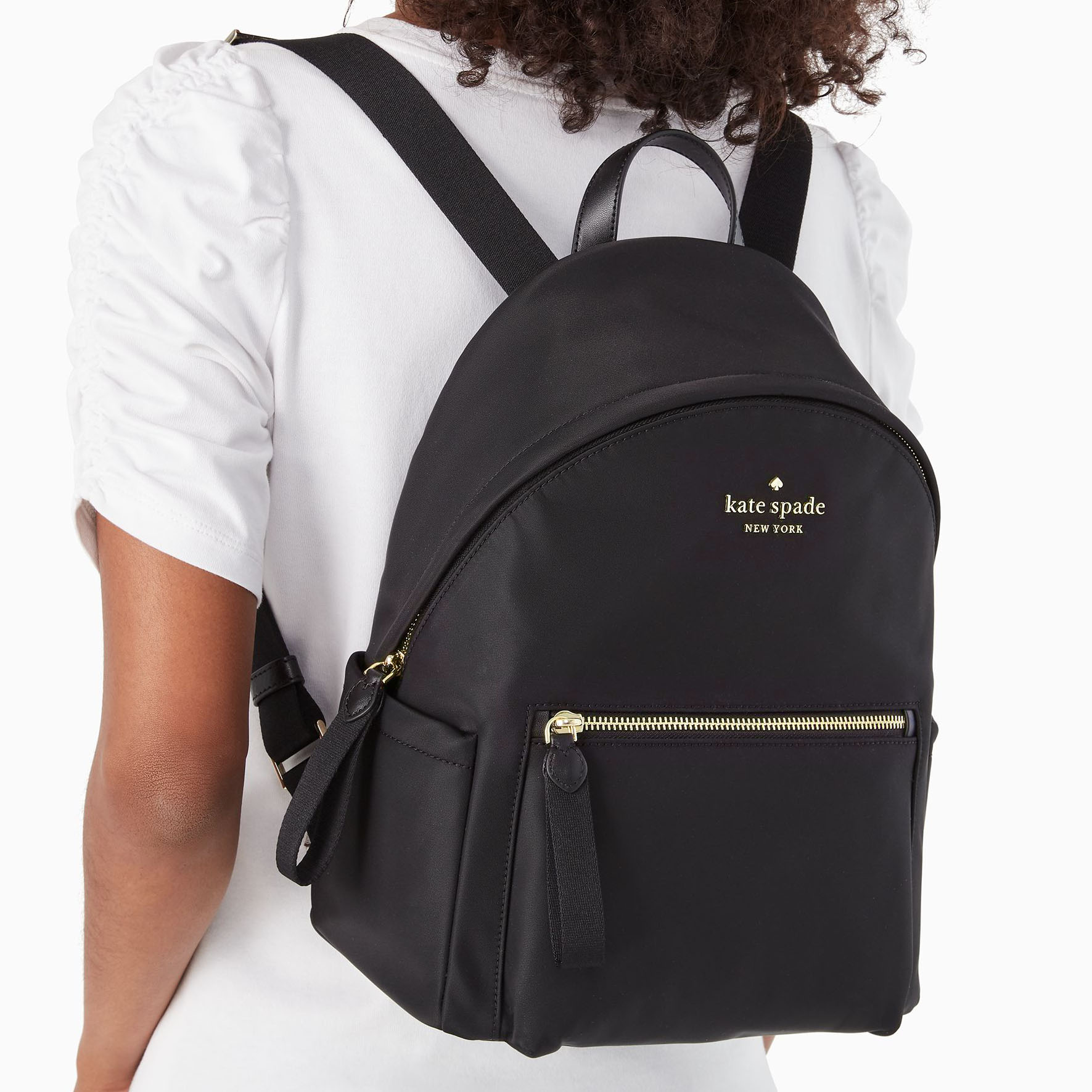 Kate Spade Chelsea Nylon Medium Backpack Black # WKR00556D3