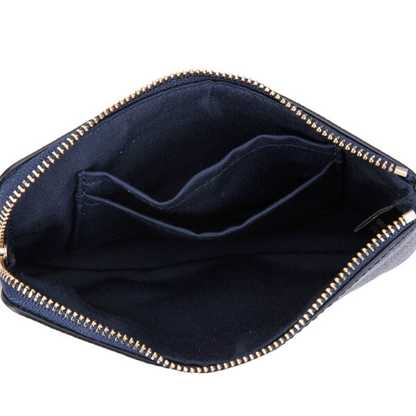 Coach Small Wristlet In Gift Box Corner Zip Wristlet In Crossgrain Leather Midnight Navy Dark Blue / Gold # F58032D1