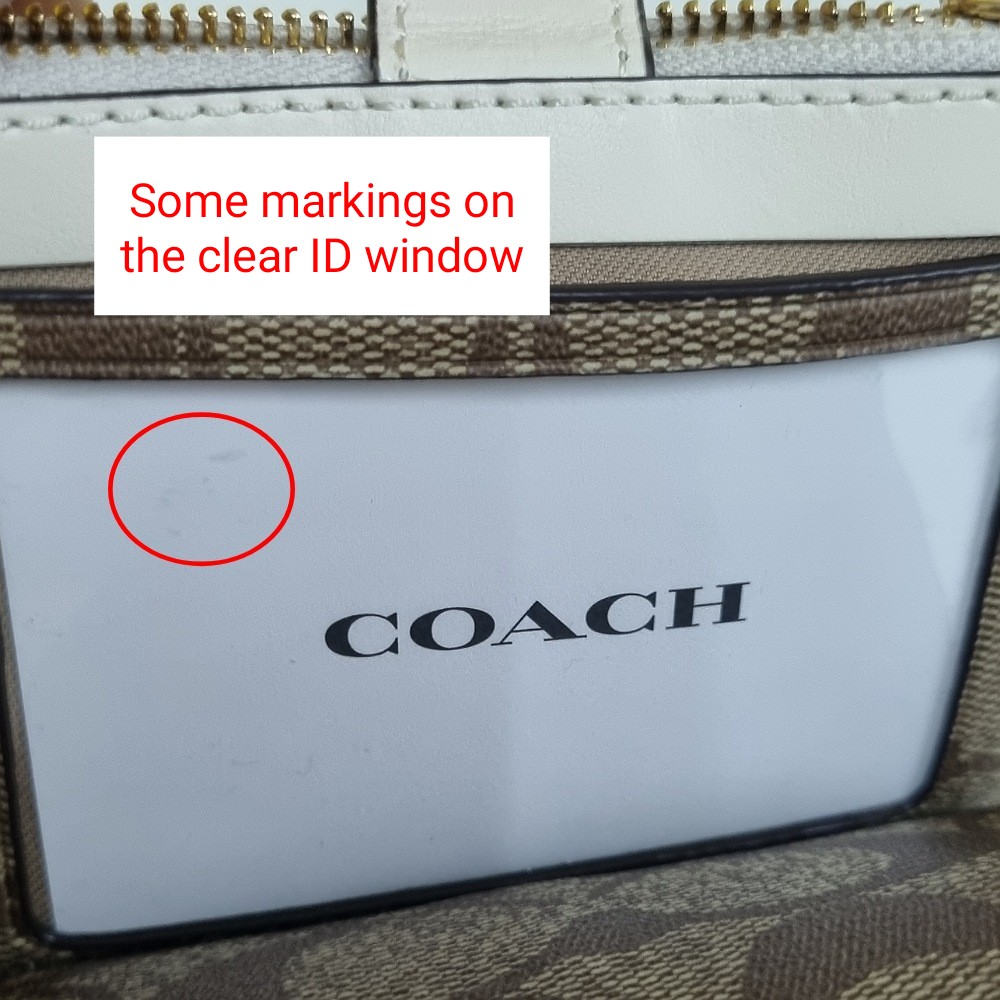 Coach Signature Attachment Card Case Khaki Chalk # C7398D3