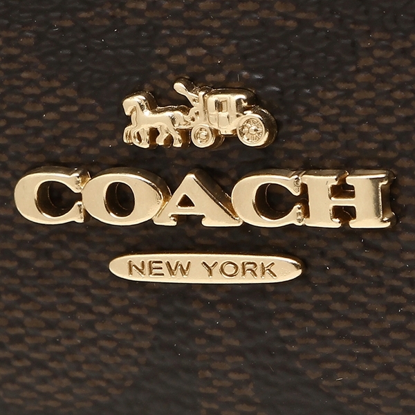 Coach Mini Skinny Id Case In Signature Canvas Brown / Black # F88208D3