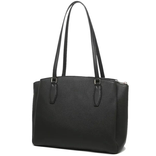 Kate Spade Tote Shoulder Bag Pebbled Leather Large Compartment Tote Black # WKRU6948D8