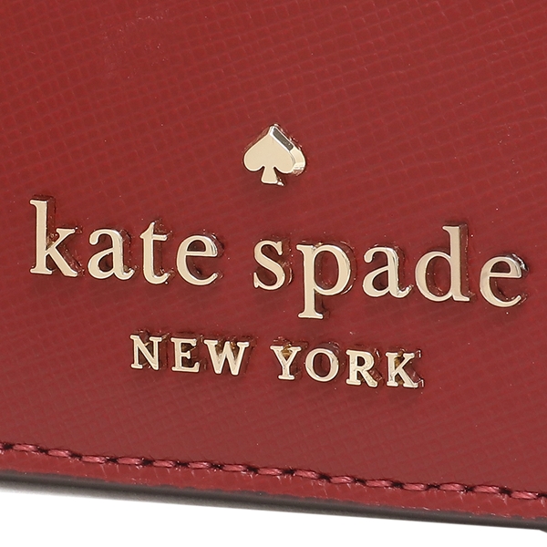 Kate Spade Staci Saffiano Leather Small Slim Cardholder Red Currant # WLR00129D1