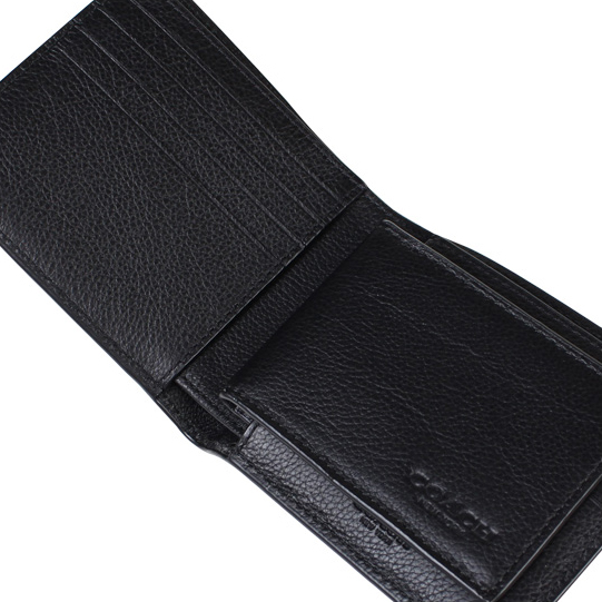 Coach Men Wallet In Gift Box Compact Id Wallet In Sport Calf Leather Black # F74991D1