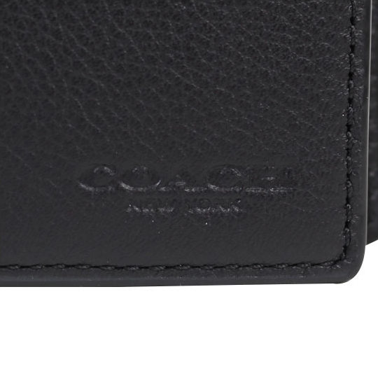 Coach Men Wallet In Gift Box Compact Id Wallet In Sport Calf Leather Black # F74991D1