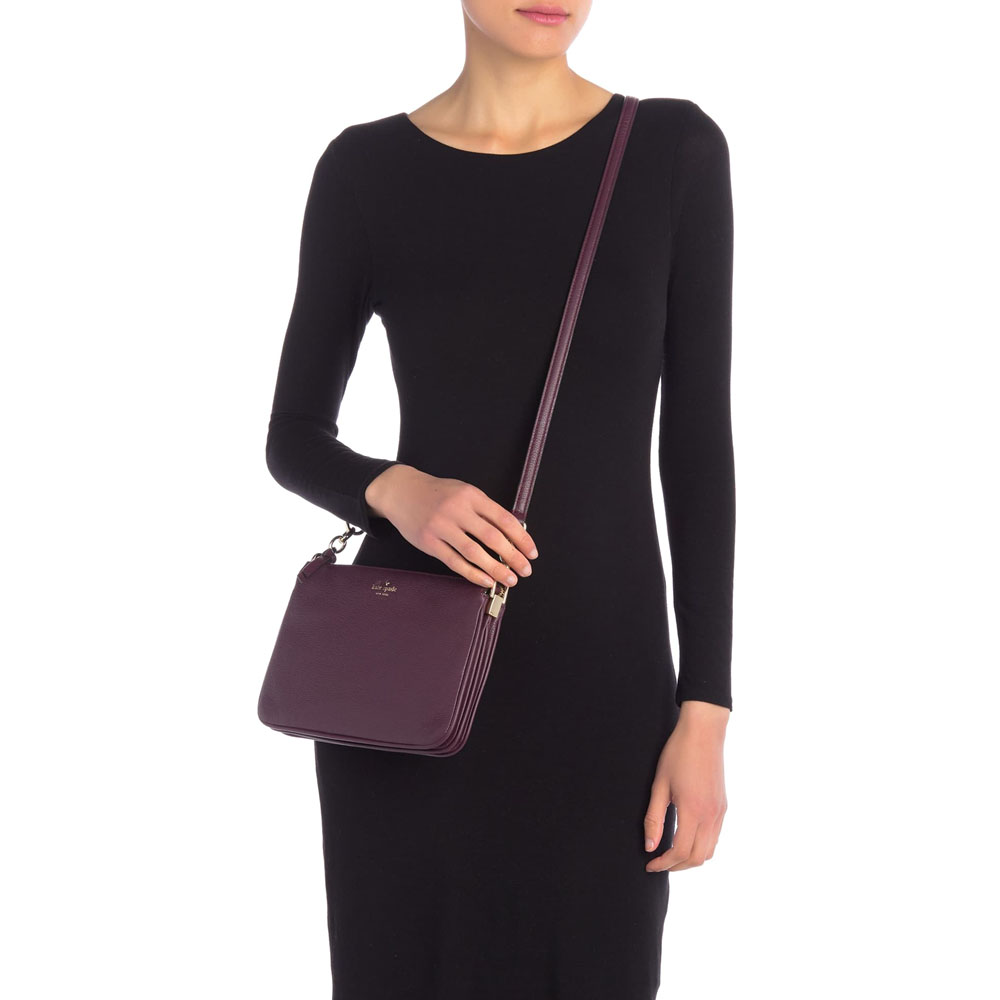 Kate Spade Larchmont Avenue Madelyne Deep Plum Dark Purple # WKRU5503D1