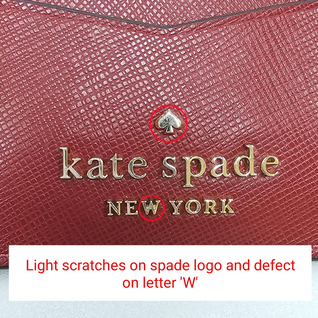 Kate Spade Staci Saffiano Leather Small Slim Cardholder Red Currant # WLR00129D2